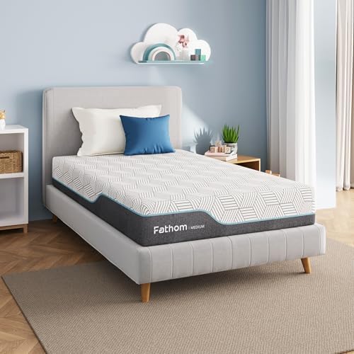 FATHOM Medium Full Mattress 10 Inch Memory Foam Mattress Full Size Bed in a Box for Back Pain Relief and Cool Sleep with Gel Foam and Removeable Fiberglass Free Cover, CertiPUR-US Certified