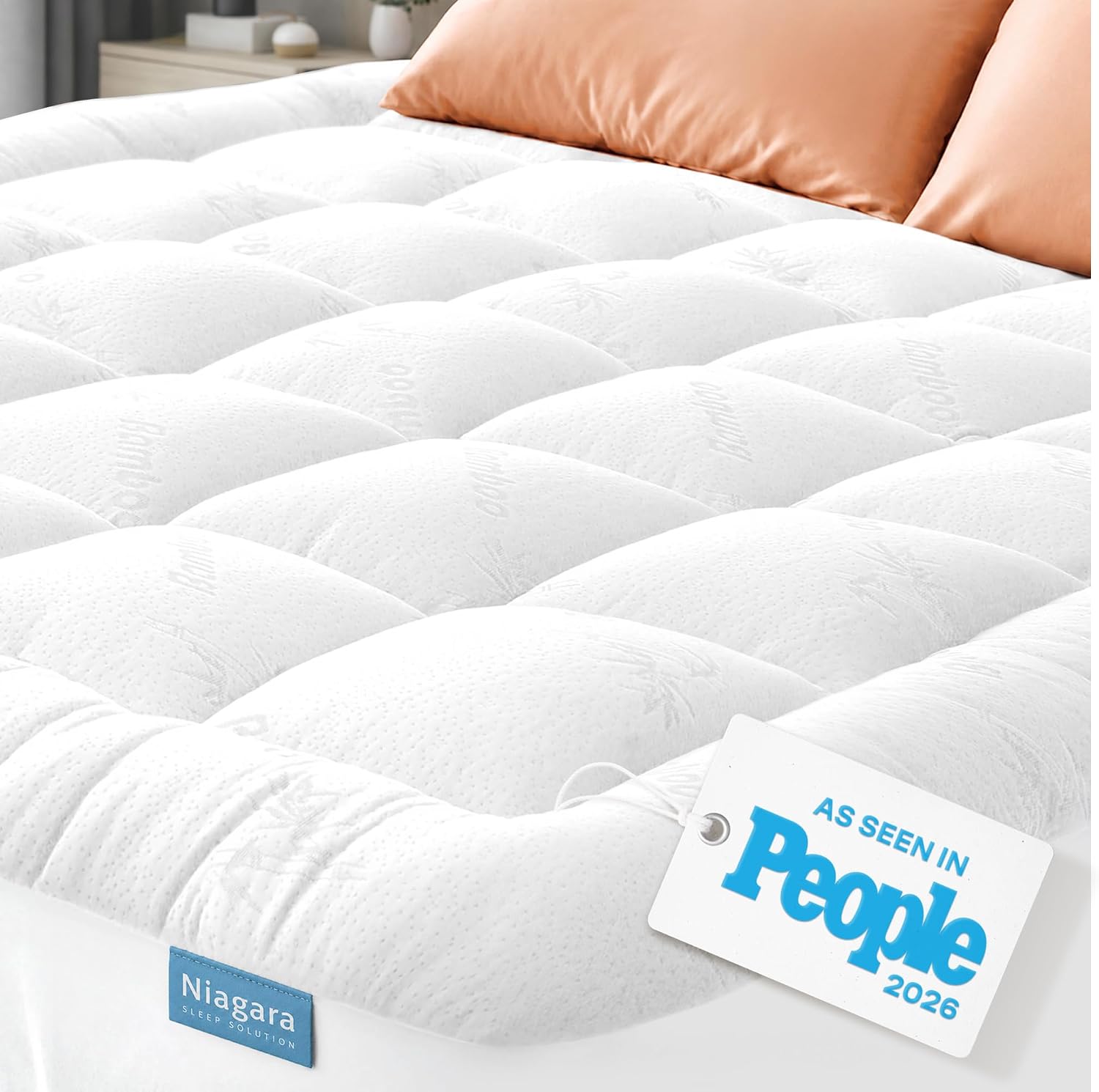 Niagara Sleep Solution Full Ultra Soft Mattress Topper for Back Pain Relief